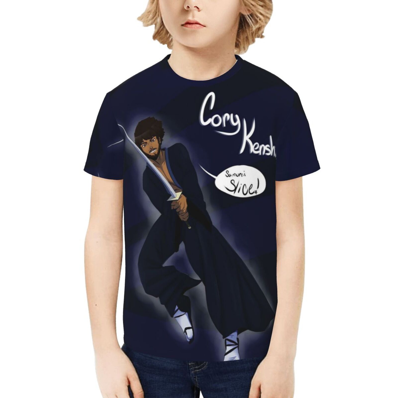 Anime Coryxkenshin Samurai Teenage T-shirt for Boy Girl Short Sleeve Graphic Shirt Tees